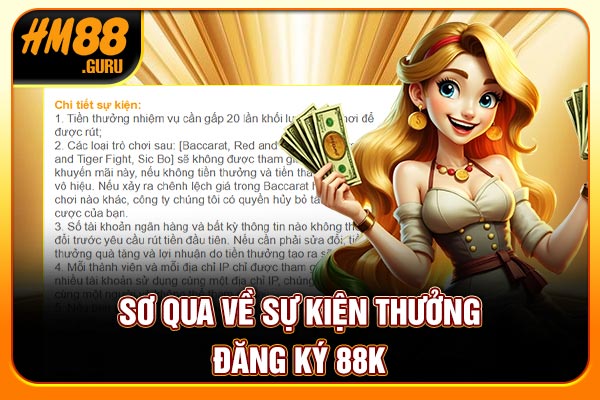 Sơ qua về sự kiện thưởng đăng ký 88K Sơ qua về sự kiện thưởng đăng ký 88K